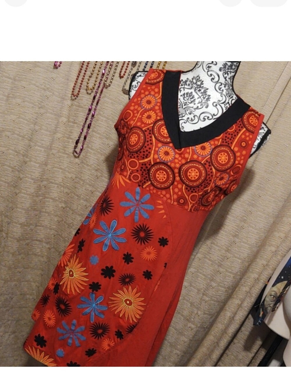Coline Retro Tank Mini Dress Red Sz. Large NWT